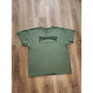 Thrasher magazine T-SHIRT graphic print green black Men's XL Cotton